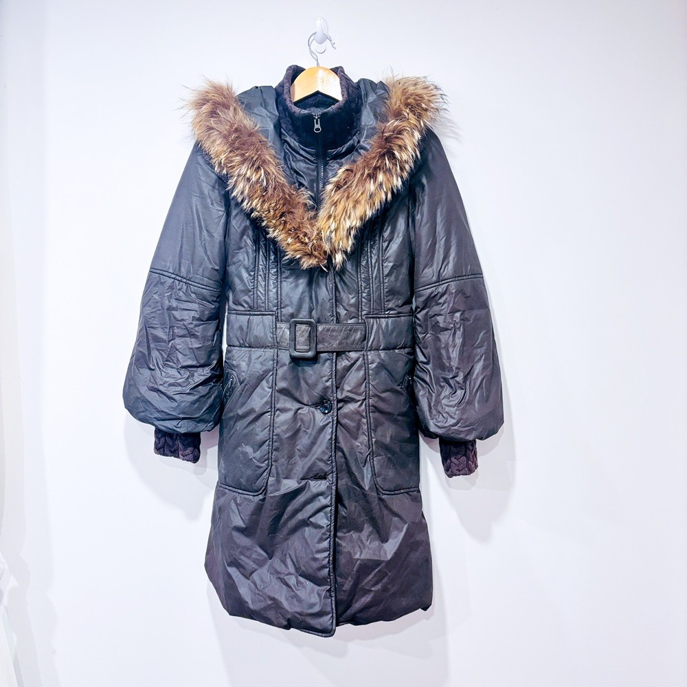 MACKAGE Brown puffer coat with fur hood | Luxury‎ winter | Small